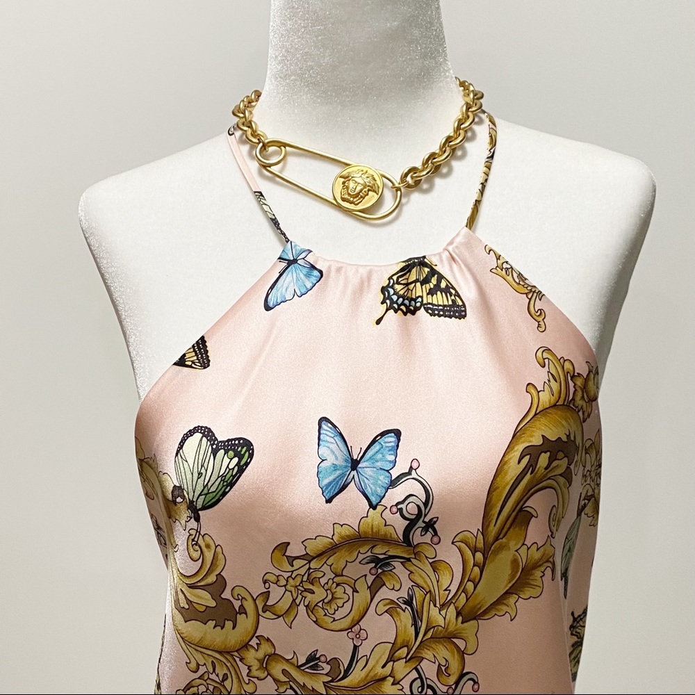 VINTAGE VERSACE Gold Choker Chain Necklace - Picture 6 of 7